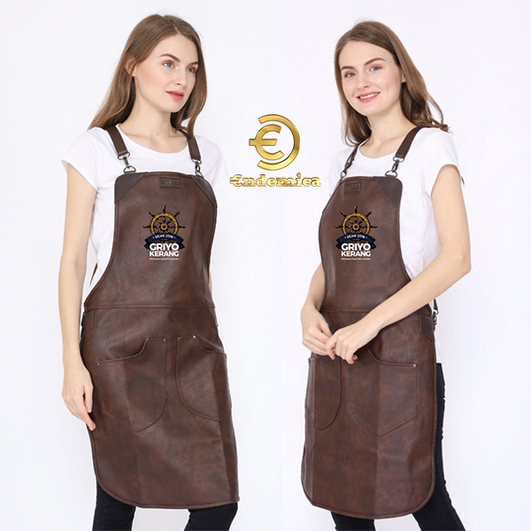 Apron/celemek full premium synthetic leather Varian colour for barista