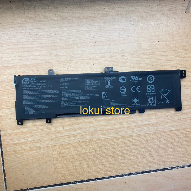 BATERAI ASUS K501 K501L A501L K501U K501UB K501UQ K501UW B31N1429 ORIGINAL