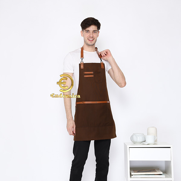 Apron Barista Celemek Coffee shop Apron barbershop kanvas pvc waterproof &amp; synthetic leather for barista/barbershop