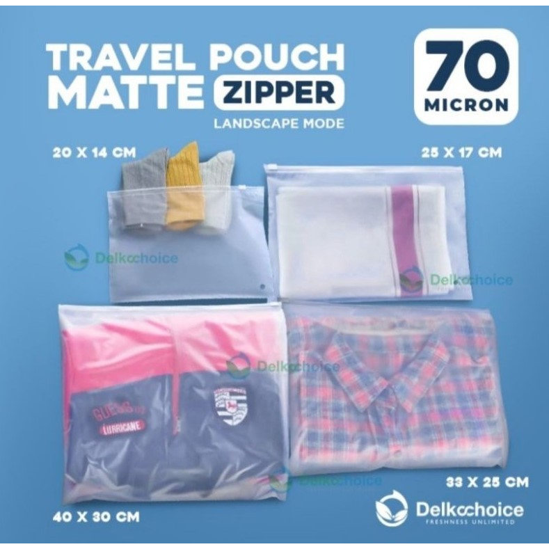 Travel Pouch Organizer Serbaguna Ziplock Matte Delkochoice Landscape 33x25