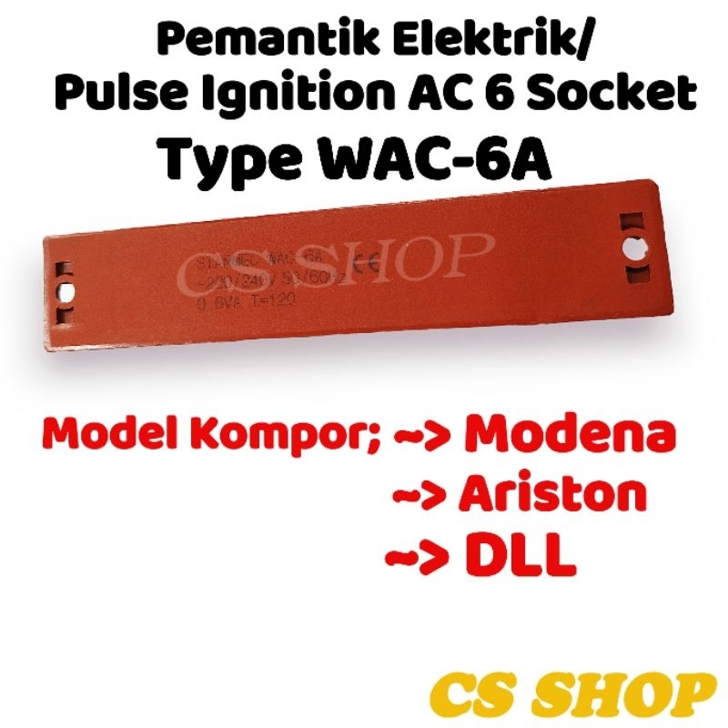 pemantik kompor listrik tanam modena 6 socket AC pulse ignition