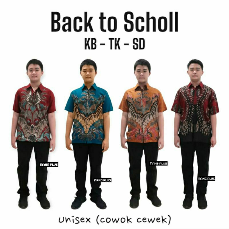 Kemeja Anak Batik Atasan Baju Batik Anak Laki Laki 2-12tahun Seragam A1