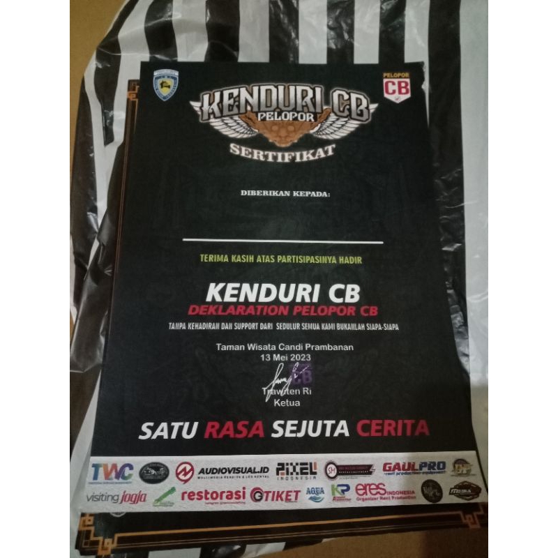 

piagam kenduri cb pelopor prambanan