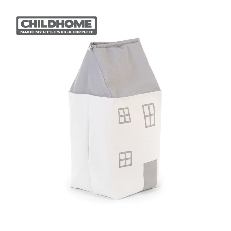 CHILDHOME Toy Box House Grey Offwhite