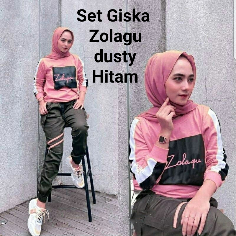 Pakaian Set Wanita  Kekinian/Set Giska Z Style Dan Set Giska Zolaqu All Size/Matt Babyterry Mix Moscrepe