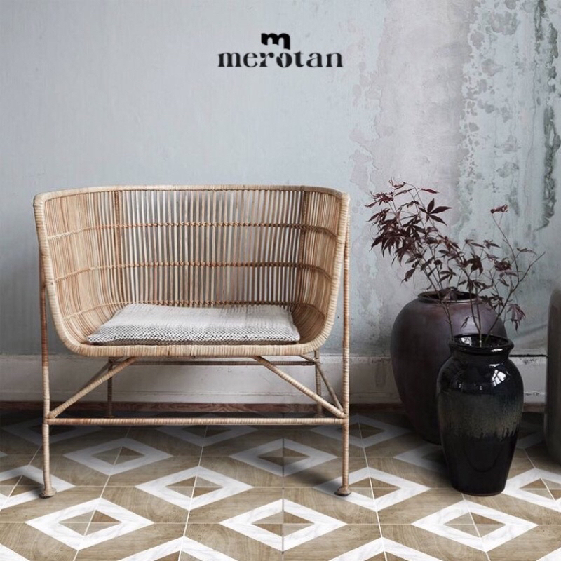 Kursi Malas Rotan / Kursi Rotan Model U / Kursi Santai Rotan