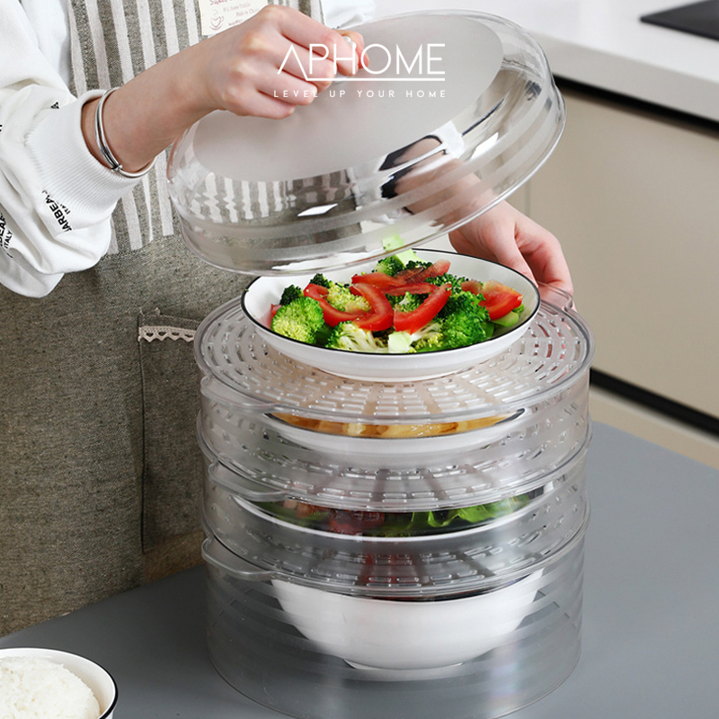 HJK APHOME Tudung Saji Susun Viral 5 Tingkat Modern Anti Lalat Pelindung Makanan Tumpuk Rak