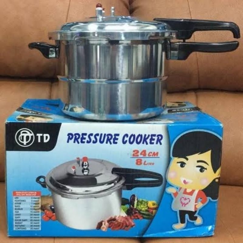 TD/YAMAKAWA Panci Presto 8 Liter (24cm) Aluminium / Pressure Cooker