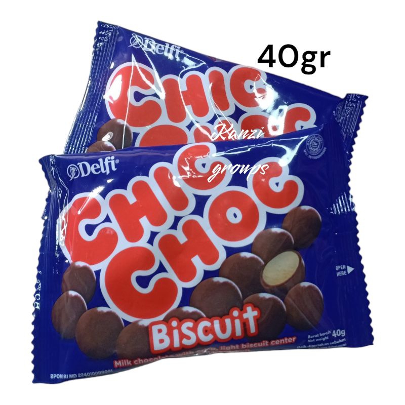 

delfi chic choc cokelat susu isi biskuit 40gr | bola bola coklat