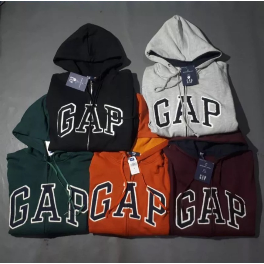 JAKET SWEATER HOODIE ZIPPER G4P ARCH LOGO KREM PREMIUM AUTHENTIC TERLARIS PREMIUM