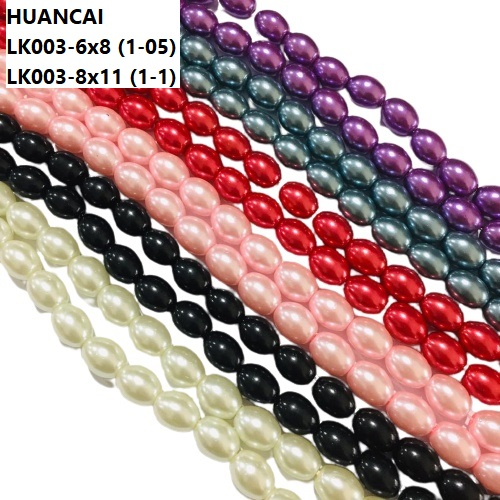Mutiara Sintetis Oval (Mutiara Berat) Uk 6x8 dan 8x11mm Harga/15 String