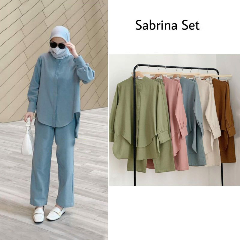 [COD] Hashiva - Setelan Muslim Wanita Terkini Sabrina Set Bahan Crinkle