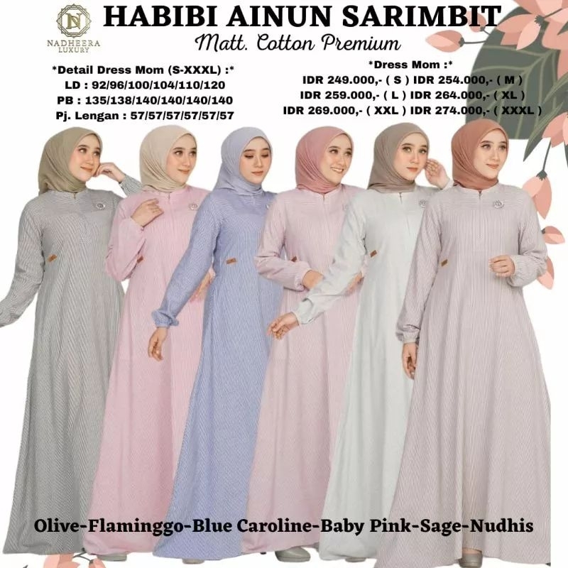 TERBARU ✓GAMIS SALUR AINUN DRESS BY NADHEERA LUXURY