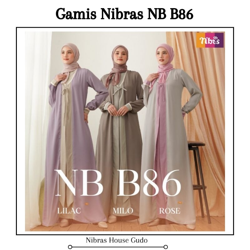 GAMIS NIBRAS NB B86 WARNA MILO | LILAC | ROSE
