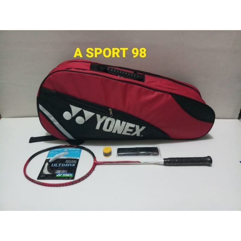 RAKET BADMINTON YONEX ASTROX 88D DOMINATE MERAH PUTIH PROMO BONUS LENGKAP tas 4r