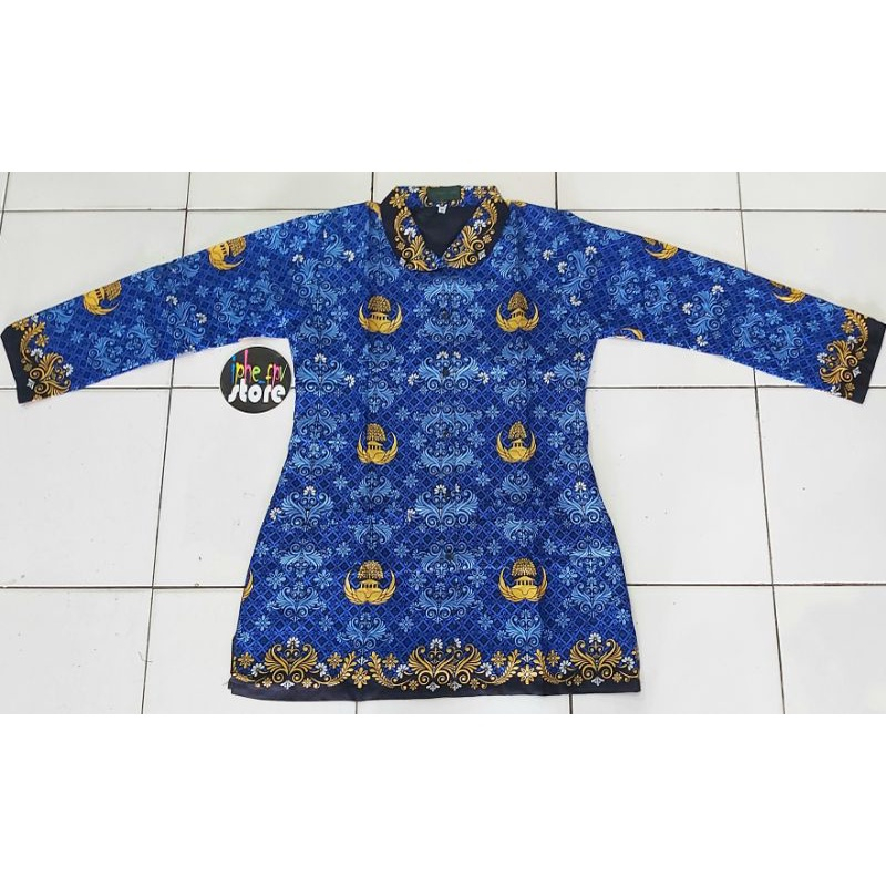 SERAGAM BATIK KORPRI WANITA KERAH HITAM LAPIS FURING / KEMEJA BATIK KORPRI TERBARU WANITA  / SERAGAM PNS BATIK KORPRI TERBARU / SERAGAM KORPRI TERBARU