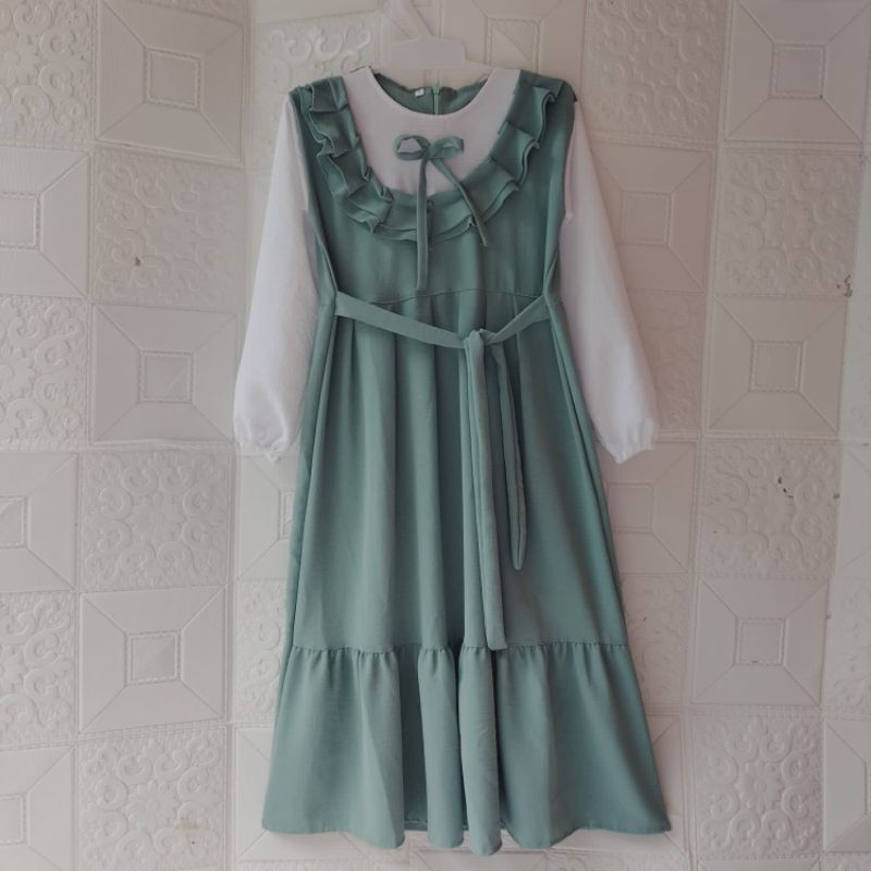 DRESS KOREA ANAK I BAHAN CRINKLE AIR FLOW USIA 2-12 TAHUN