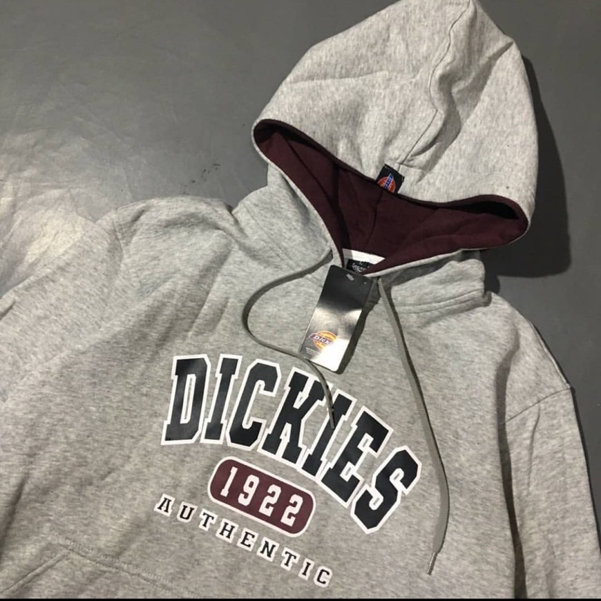 Jaket Hoodie Dickies 1922 Authentic Bordir Sweatshirt Jaket Hodie Pria Wanita Distro Abu Terlaris