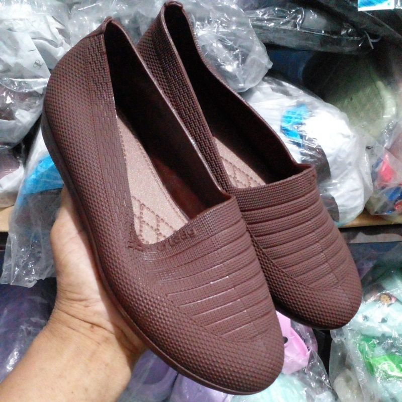 KSM - Sepatu Kerja Jelly Wanita Porto Motif Garis Size 36 - 40