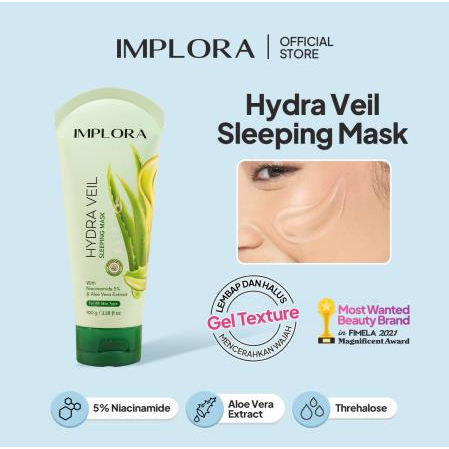 ^ KYRA ^ Implora Sleeping Mask Masker Wajah Hydra Veil With Niacinamide And Aloe Vera Extract