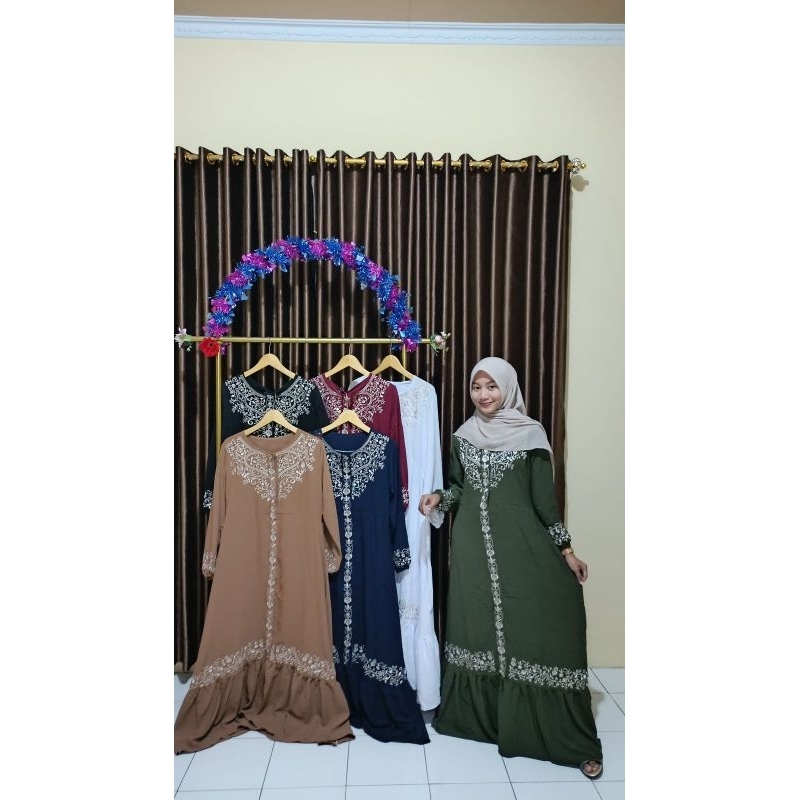 yasmin dress/gamis bordir premium