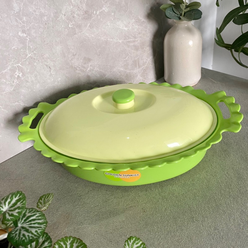 BASKOM SAJI TEMPAT SAYUR TUTUP LONJONG GOLDEN SUNKIST (BTL2019)