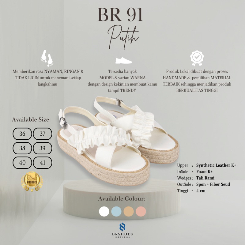 [SIAP KIRIM] Sandal Wedges Wanita BRShoes91 Casual Berkualitas Premium Best Seller