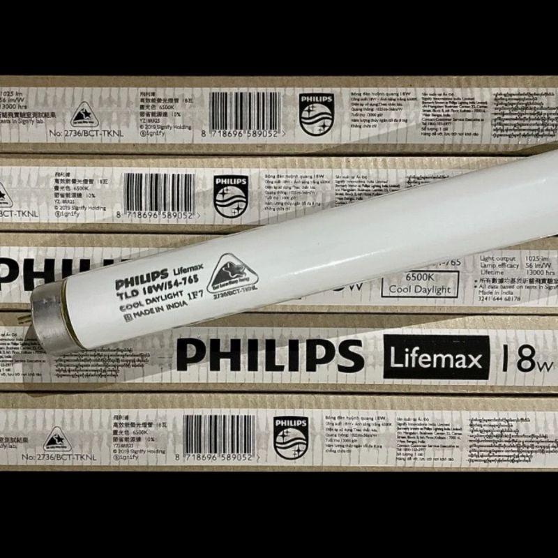 Lampu TL 18watt Philips 6500K Lifemax Lampu Neon 18W/54-765 Putih