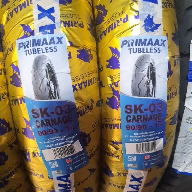 Ban Luar Tubeles Ring 14 || PRIMAAX SK 03 Carnage 90/90-14 & 80/90-14