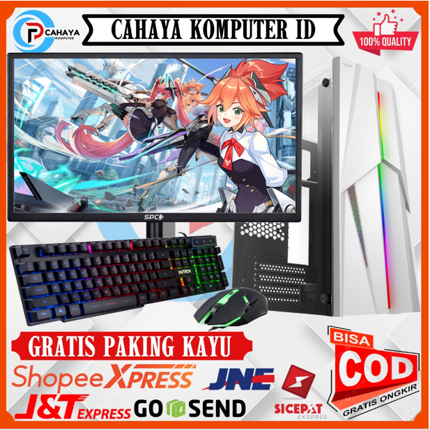 Pc Lengkap Gaming Editing Intel Core i5 HDD 500Gb Vga 2Gb Monitor 19 Inch Siap Pakai OKEY Murah GARANSI 1 TAHUN