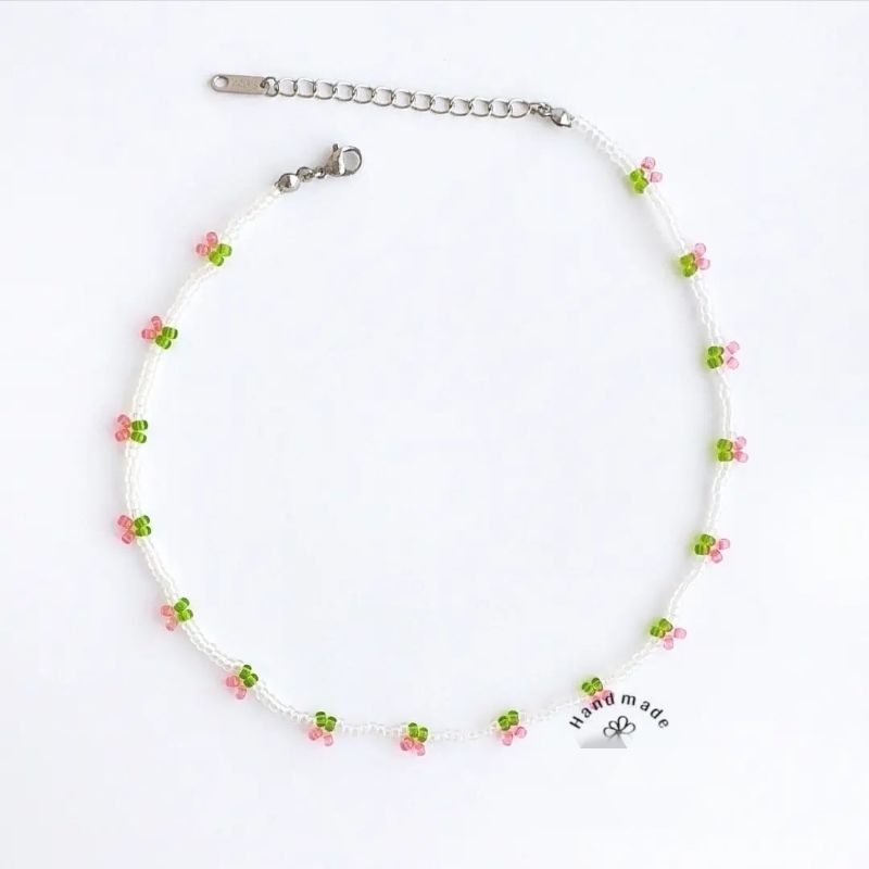 Kalung Mote Ceri Beads Cherry Buah Fruit Necklace Boho Bohemian Choker