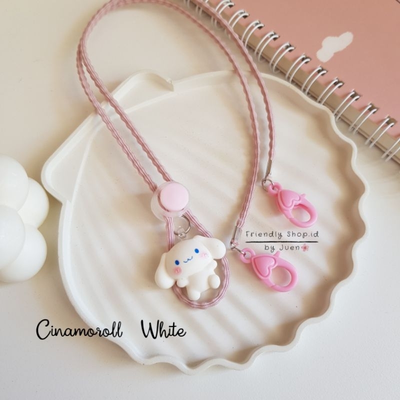 STRAP MASKER ANAK PEREMPUAN - DEWASA 2 IN 1 CINAMOROLL / CINAMONROLL / KALUNG MASKER / TALI MASKER / LANYARD MASK STOPER 2IN1