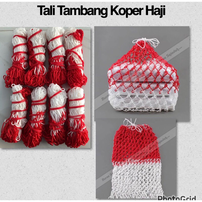 Tali tambang koper haji merah putih / perlengkapan haji / tali koper haji