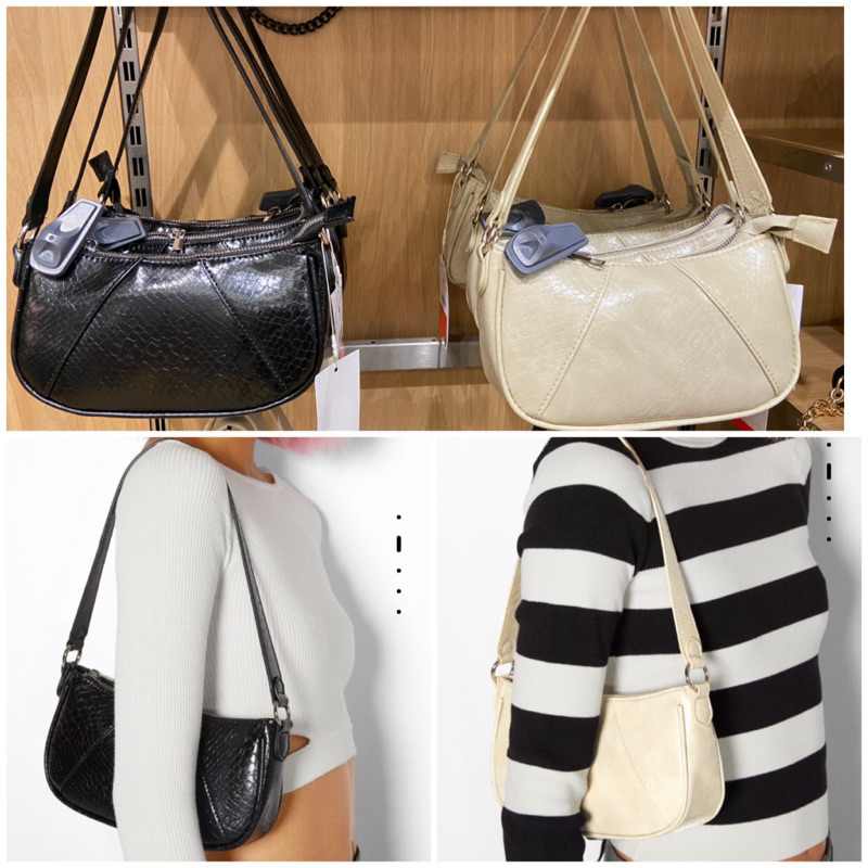 Bershka Croco Shoulder Bag