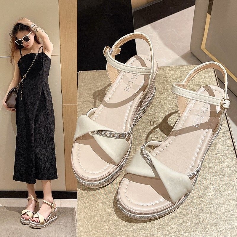 G2053 - Sandal Hak Tali Fashion Wanita Import