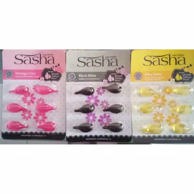 Sasha Vitamin Rambut Blister Kemasan Isi 20 / 6 capsules @1mL