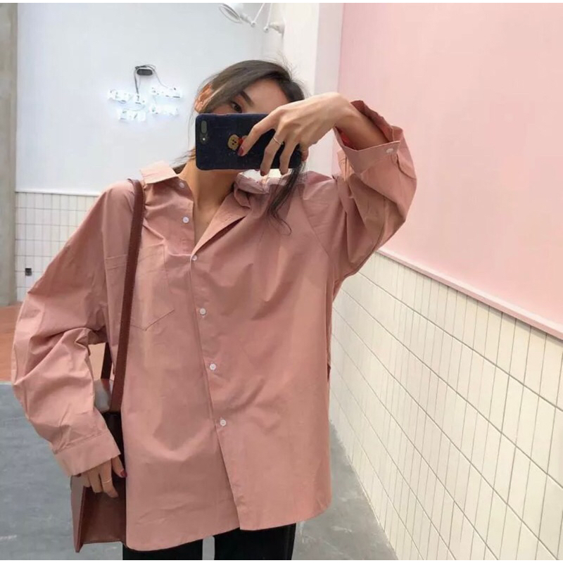 SYS.LABEL Kimberly Shirt - Kemeja Wanita Oversized - Kemeja Basic Oversize