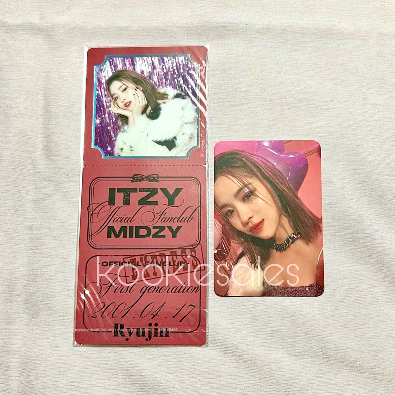 Photocard PC Ryujin ITZY Welcoming Kit Fanclub Midzy 1st Generation Gen Welkit Party Pink Ticket Ful