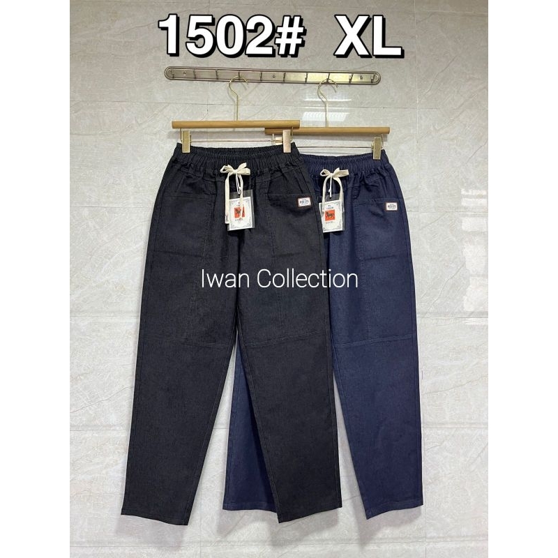 Size ( XL, 3XL ) Celana wanita soft jeans denim import premium seri 1502# XL, 3502# 3XL