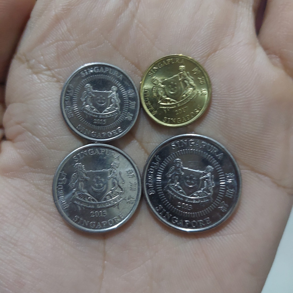 Uang Koin Singapura Satu Set Lengkap 5 10 20 50 Cent - Singapore