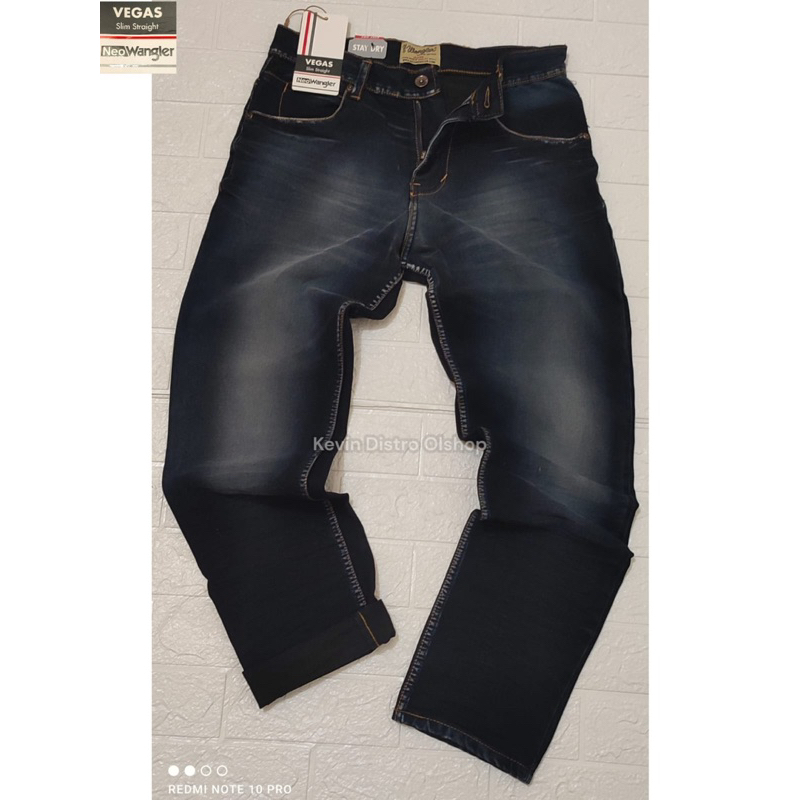 Celana Jeans Wangler Vegas Original Celana Panjang Jeans Karet Celana Jeans Silm Straight Celana Jea