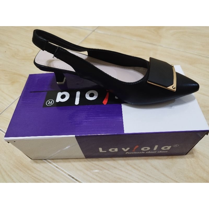 Sepatu heels hitam Laviola 3463 FFD BL