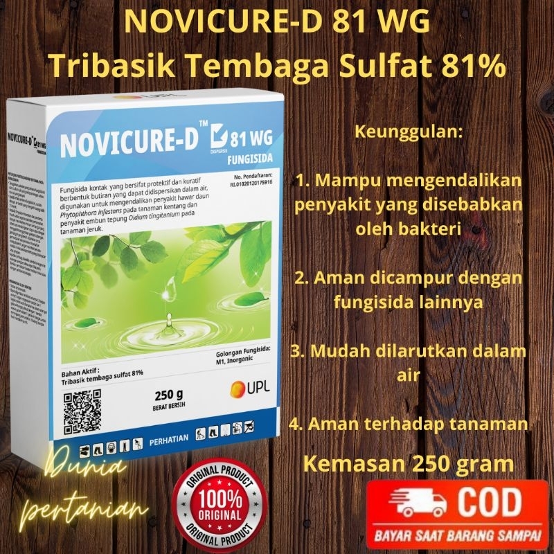 Bakterisida/fungisida Novicure-D 81 WG bahan aktif tribasik tembaga sulfat 81%