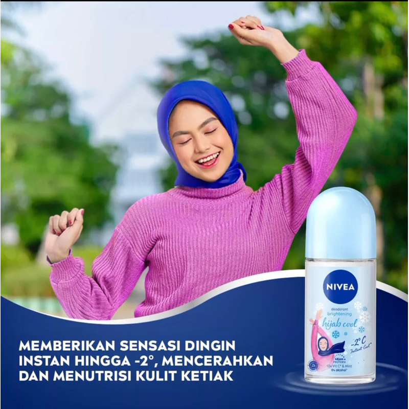 NIVEA Brightening Hijab Cool Deodorant Roll On 50ml