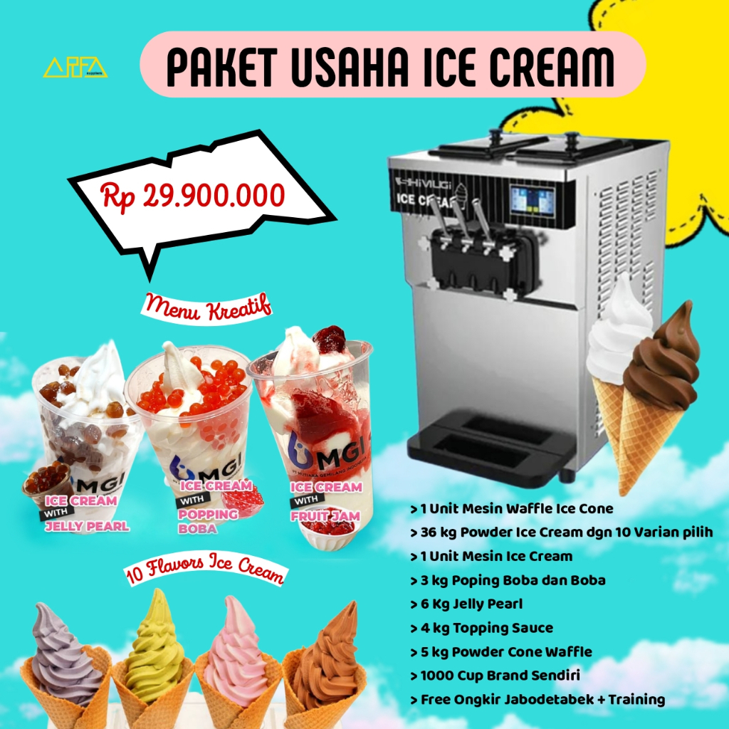 

Paket / Franchise Soft Ice Cream Brand Sendiri