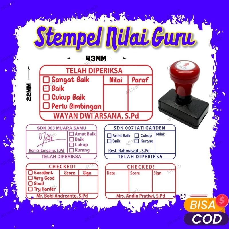 

Stempel Nilai Guru, Stempel Koreksi Guru, Stempel Custom Murah