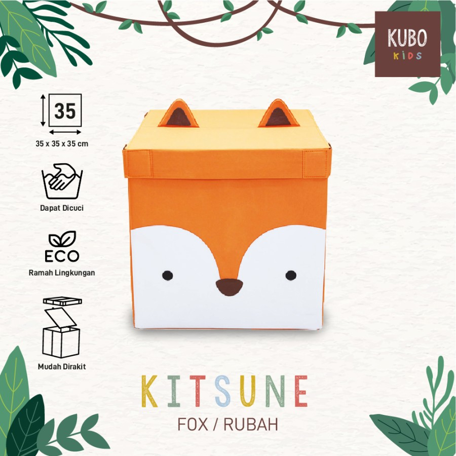 KUBO JUNGLE KITSUNE FOX 35 X 35 X 35 CM Kotak Penyimpanan