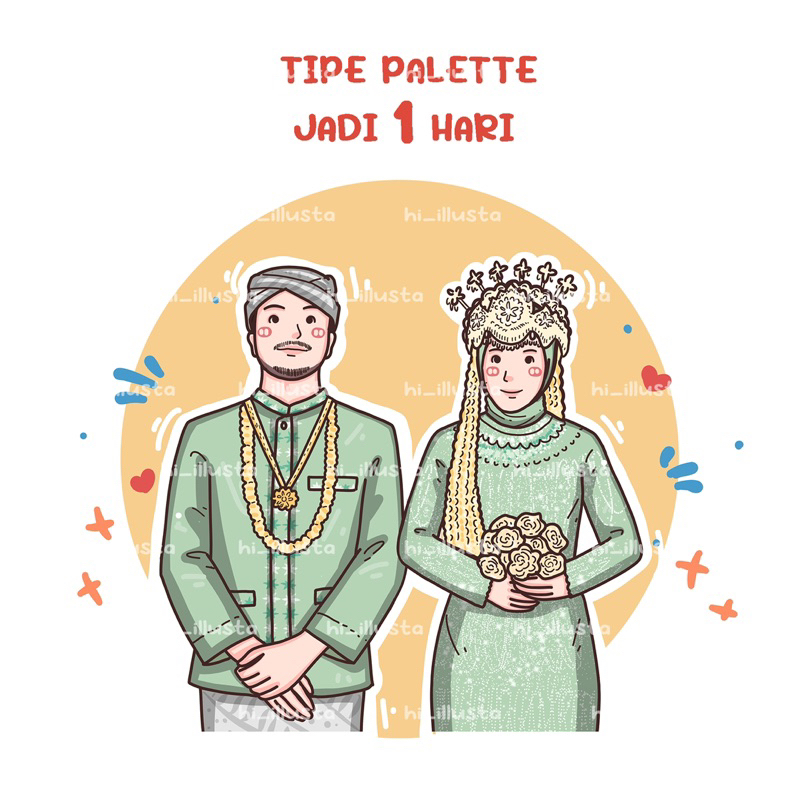 ilustrasi digital  TIPE PALETTE / ilustrasi wajah / ilustrasi murah/ kartun wajah / vektor / edit foto murah/ jasa edit