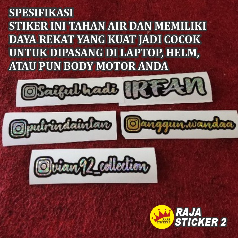 STICKER CUTTING STICKER CUSTOM NAMA, IG, dll