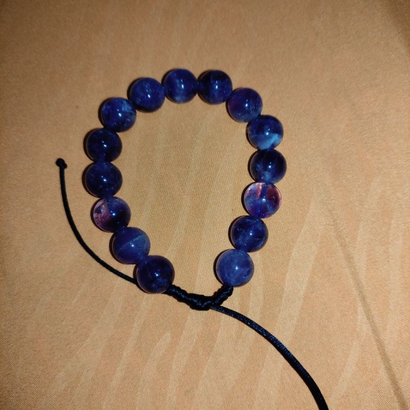 Gelang batu akik kecubung amethys 100% Natural (N)